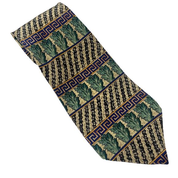 The Metropolitan Museum of Art Men's Tie Green Black 100% Silk Made in Canada - Picture 2 of 9